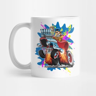 Funny Hot Rod Car Cartoon Mug